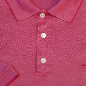 Brioni Men's Pink Knit Cotton Polo Shirt Large L